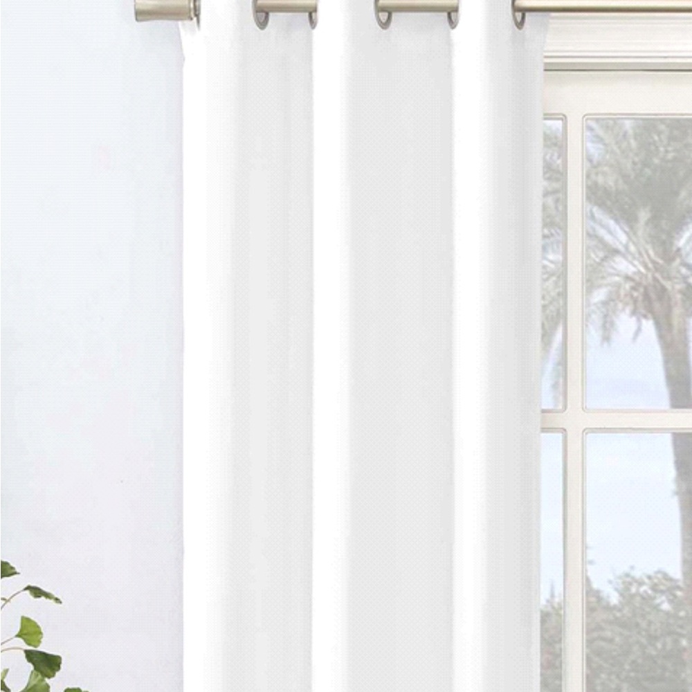 NEW Modern White Grommet Curtains - Picture 2 of 5